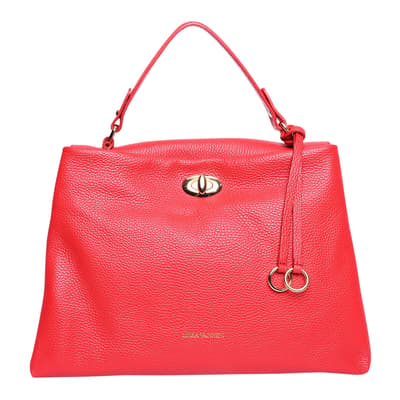 Red Italian Leather Shoulder Bag