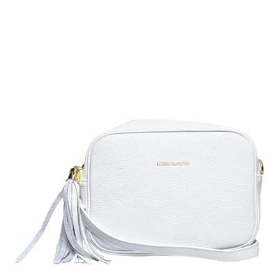 White Italian Leather Shoulder Bag