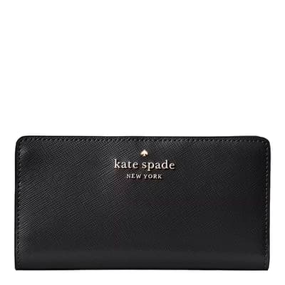 Red Currant Staci Saffiano Leather Large Slim Bifold Wallet