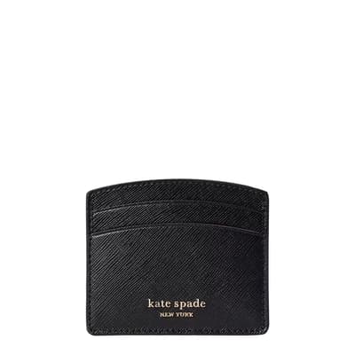 Black Spencer Saffiano Leather Card Holder