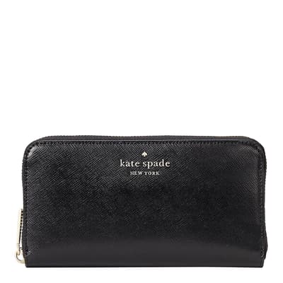 Black Staci Saffiano Leather Large Continental Wallet