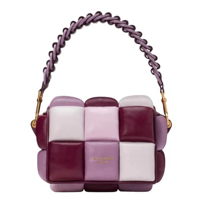 Purple Agate Boxxy Colorblocked Smooth Leather Crossbody