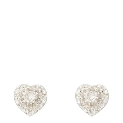 Silver Heart Clay Pave Studs