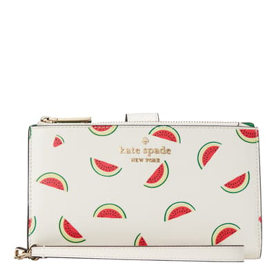 Cream Staci Watermelon Party Printed Phone Wallet Wristlet