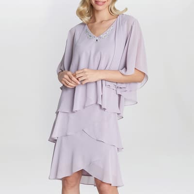 Lilac Dawn Tiered Dress And Jacket