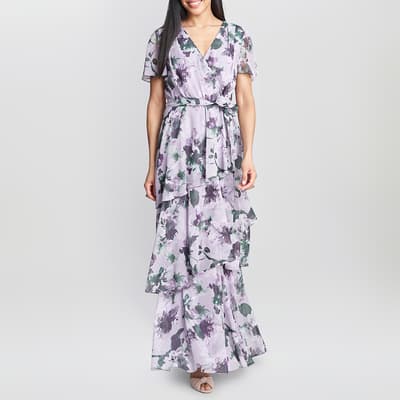 Lilac Ruby Printed Tiered Maxi Dress
