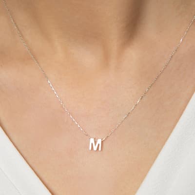 Silver "M" Necklace