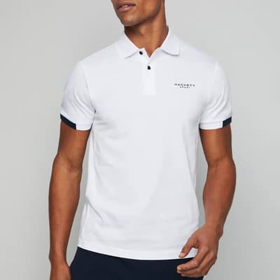 White Small Logo Cotton Polo Shirt