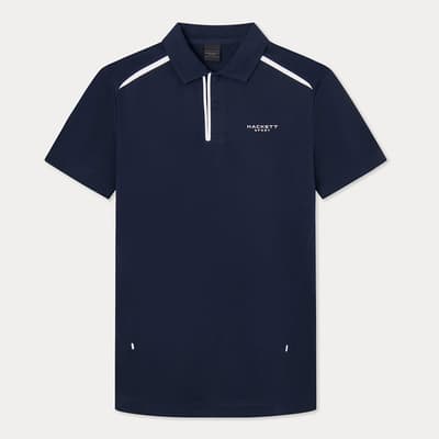 Navy Sport Cotton Blend Polo Shirt