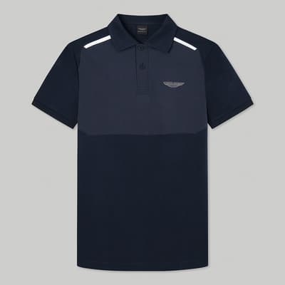 Navy AMR Short Sleeve Cotton Polo Shirt