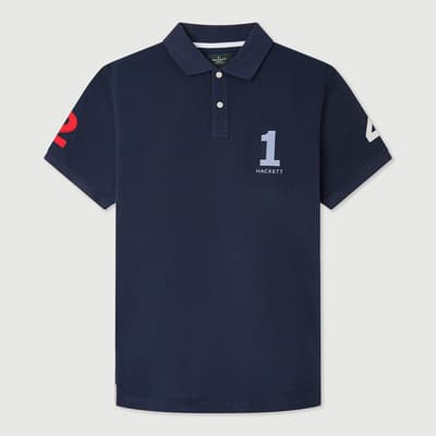Navy/Multi Cotton Polo Shirt