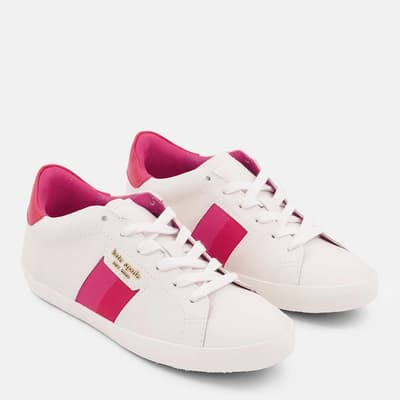 White/Pink Leather Trainers