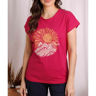 Pink Sundown Cotton T-Shirt