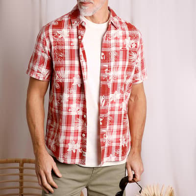Red Nasser Cotton Check Shirt