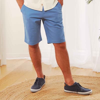 Blue Rayburn Flat Front Shorts