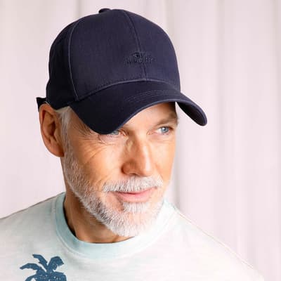 Navy Scarfell Cotton Branded Cap