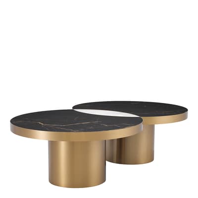 Breakers Coffee Table, Brushed Brass