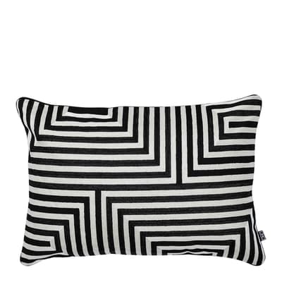 Spray Rectangular Cushion, Black & White