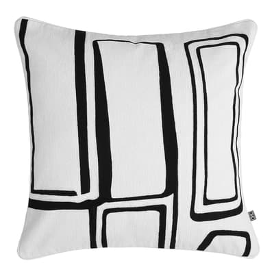 Ribeira Cushion, White on Black
