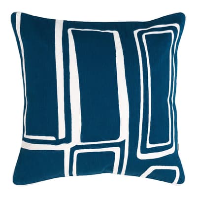 Ribeira Cushion, Blue on White