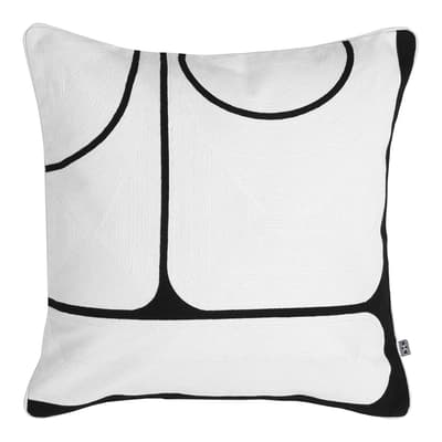 Sabrosa Cushion, White on Black