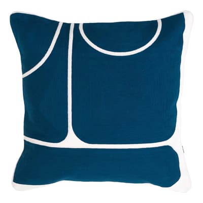 Sabrosa Cushion, Blue on White