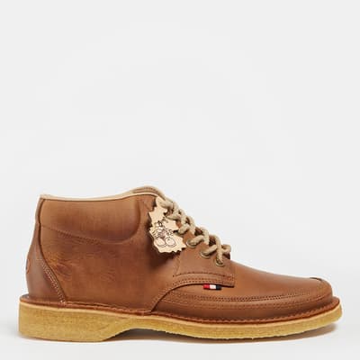 Chestnut Marvin Oiled Leather Lace Up Boot