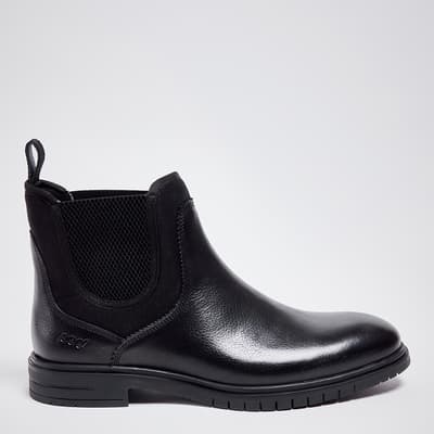 Black Chester Leather Chelsea Boot
