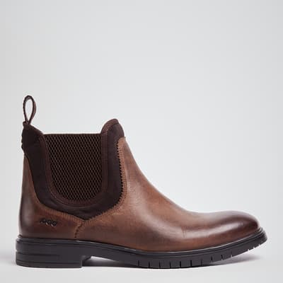 Brown Waxy Chester Leather Chelsea Boot