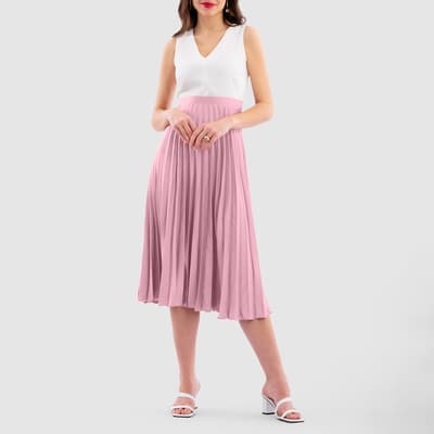 Pink Pleated Skirt Dress  