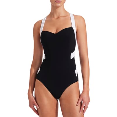 Black & White Classique Banded One Piece Swimsuit 