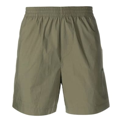 Khaki Arrow Outline Cotton Shorts