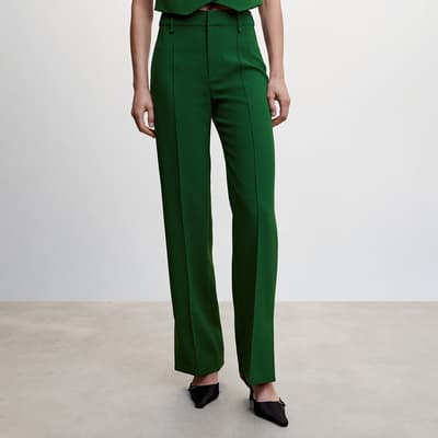 Green Straight Suit Trousers
