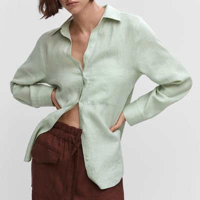 Mint Green Pocket Linen Shirt