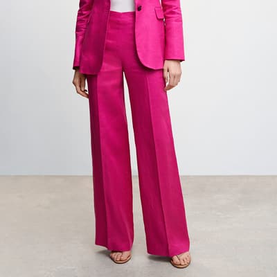 Fuchsia Linen Suit Trousers