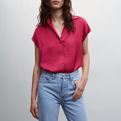 Strawberry Short-Sleeved Satin Shirt