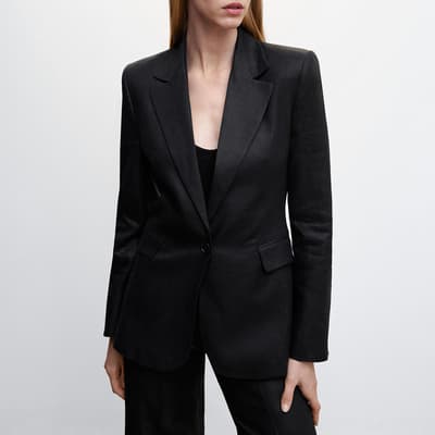 Black Suit Linen Blazer