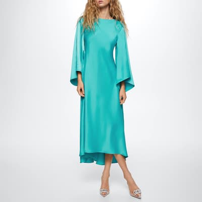 Turquoise Flared Sleeves Dress