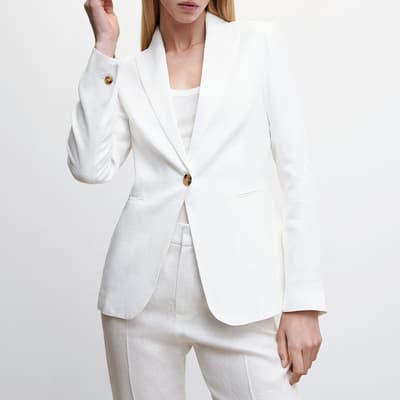 White Linen Suit Blazer 