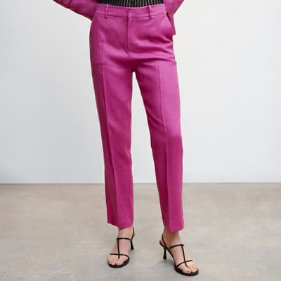 Purple Linen Suit Trousers