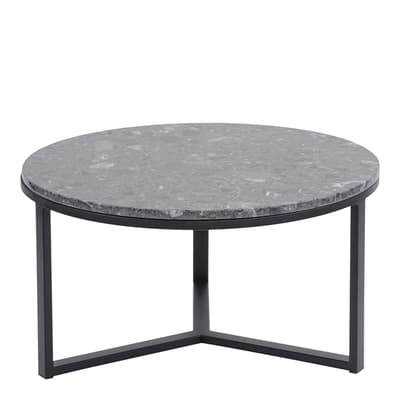 Shoreditch Black Metal and Grey Travisso Coffee Table, Large