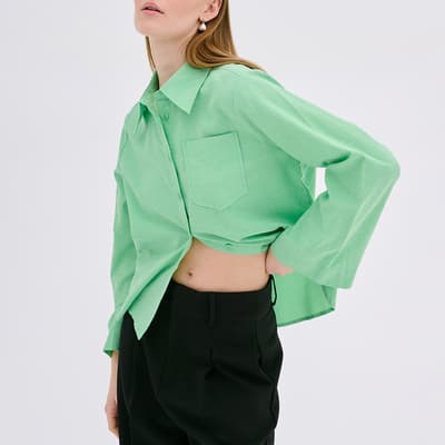 Green Cotton Blend Shirt