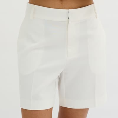 White High Waisted Shorts 