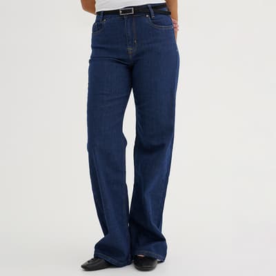 Indigo Wide Leg Cotton Jean
