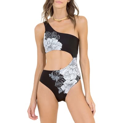 Black French Toile Wonderfull  One Piece Swimsuit 