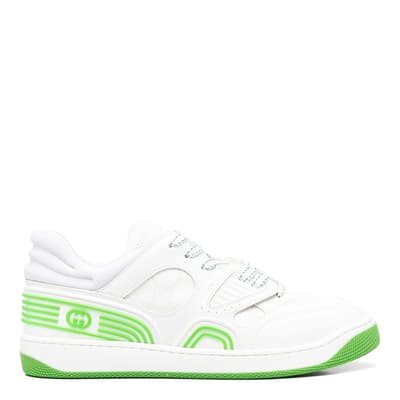 Women's Gucci White Green Basket Trainers