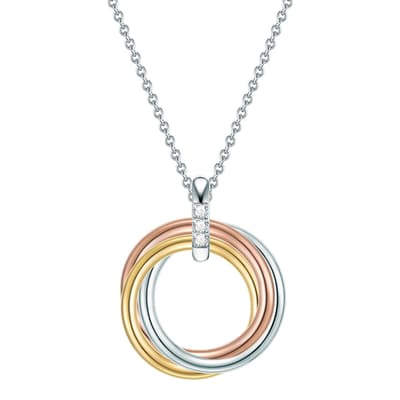  Sterling Silver, Diamond Pendant Necklace 