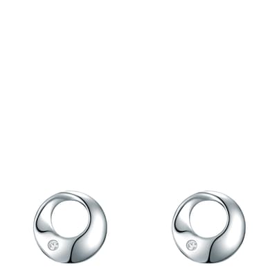 Sterling Silver Diamond Stud Earring 