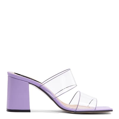 Lilac Transparent Double Band Heeled Mules