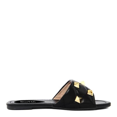 Black Studded Slip On Flat Sandals